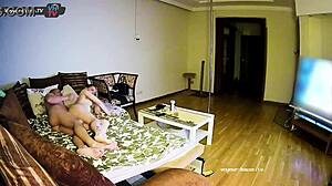 Spying on Adult Couple's Intense Home Sex Session