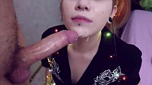 New Year's hot blowjob from cute Russian teen Furiyssh!