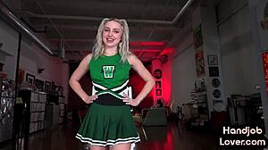 Hey, watch this cheerleader babe wank me POV!