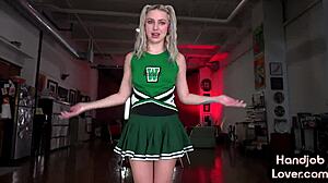 Hey, watch this cheerleader babe wank me POV!