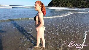 Beach Exhibitionism with Pocahontas Oficial and Lolah Vibe Joining for Outdoor Lesbian Fun