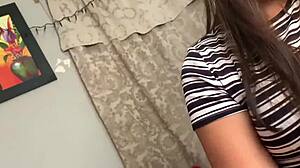 Indonesian Step-Sister Stuck While Searching for Phone, Distracted by Her Big Ass.