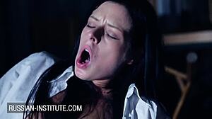 Daniella Rose takes hard anal with her teacher under the night sky.