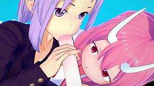 Shuna And Shion Rimuru Engage In Group Action In Hot Springs Parody