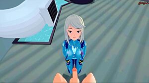 samus gets a pov facial before getting a missionary creampie - metroid hentai game.