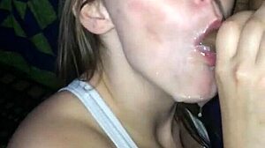 Sloppy wet kissing and licking in amateur video