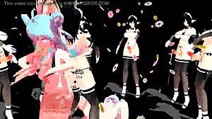 A lamb faces a curious crowd in anime hentai