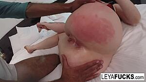 hardcore anal pounding with leya falcon in interracial scene