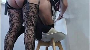 Hey, the maid messed up so bad I had to strap-on punish her!