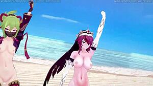 the story of rosaria and kuki shinobu in genshin impact mmd rockabye