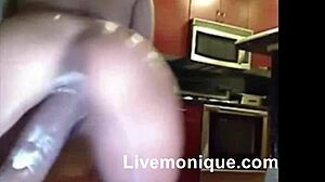 Livemonique teases with dildo on webcam, daring creampie?