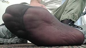 step gay dad causing stink with sheer socks at gym