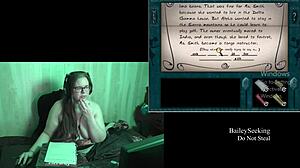 Naked brunette with tattoos and piercings plays deception island game