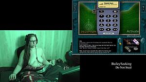 Naked brunette with tattoos and piercings plays deception island game