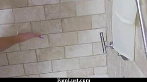 How does Stepbro finish on Stepsister's pretty little face at Famlust?