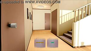 my step sis pulls down my pants to flash my huge cock to step mom in the living room