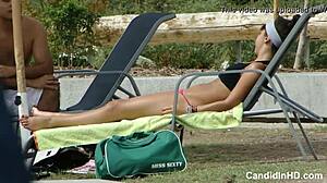 hey, check this teen in a thong bikini at the beach