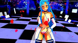 Half-naked girl dancing in hentai style