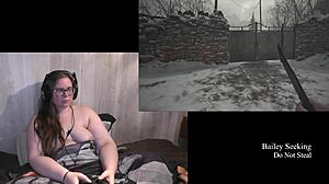 裸体生化危机村庄游戏玩法，纹身BBW棕发女郎第6部分