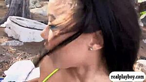 Two Bikini Teens Suck and Bang Outdoors