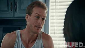 Hot milf teacher bangs her cute former student in kitchen