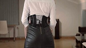 Lesbian girls wield strap-on for wild bedroom play. Who’s taking control tonight?