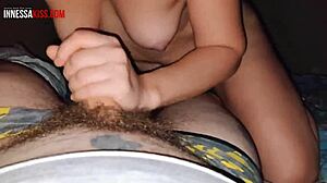 Wife Sucks Step Brother's Dick In Close-Up