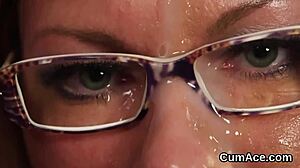 Randy beauty swallows cum eagerly