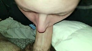 i'm watchin my gf suckin and swallowin that big cock with her big tits out