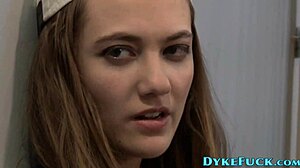 Is this teen lesbian in prison getting her pussy eaten by another girl?