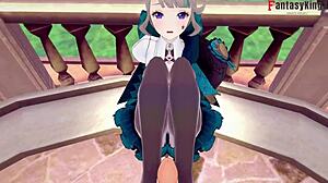 Young 18-19 sexy cute lynette blowjob in genshin impact hentai pov