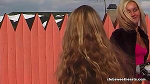 Sweety and Crystal strike hot poses in snowy remastered scenes. Their retro charm shines with toys!