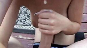 Hell Yeah! Emo Babe Sucks Cock Close-Up Outdoor!