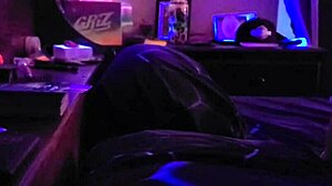 big redhead performs oral in various positions before bending over.