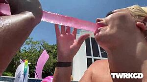 Uptown Jenny and Bad Whitney Fuck Each Other in Pool