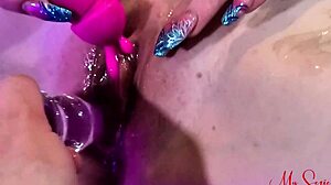 Valentine's Day fun with glass dildo and vibrator