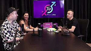 Freddy reigns in dogging with Brazilian beauties in sheer red lingerie.