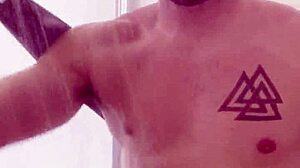 wet shower bathing time with intriguing contrasts in simple routine