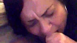 Fat bbw gives sloppy blowjob with deepthroat on cock