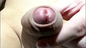 Japanese Teen's Solo Handjob with Uncut Cock