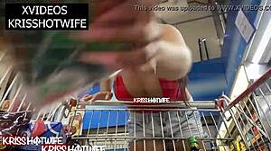 Kriss Hotwife Showing Off Big Tits in Public