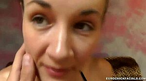 petite brunette gives a blowjob in pov 😍