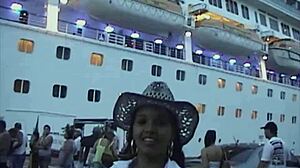 Fucking on a cruise ship and getting cum in mouth