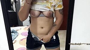 amateurs film skinny guy masturbating homemade in front of mirror