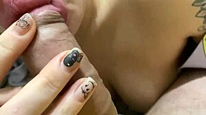 Sucking a dildo while my husband’s away after a hot blowjob with cum.