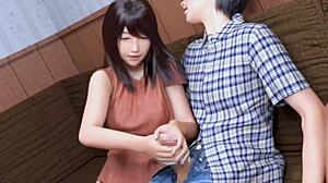 3D孤独妻子被同事弯腰在自制动作中