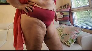 Hairy Busty Granny Squirts in Panties! 😮