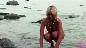 Beach Beauty Arya Rubs And Fingers Her Sugar Snatch Until She Cums