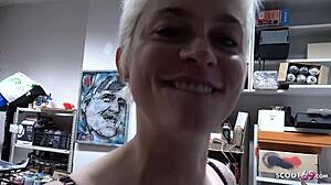 german milf mila milan with huge saggy boobs enjoys rough anal at model job. behind-the-scenes action gets wild.