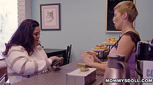 Freya Parker Confesses Lesbian Curiosity to Stepmom Ryan Keely at Cafe, Gets Intimate Lessons on Girl-on-Girl Action.